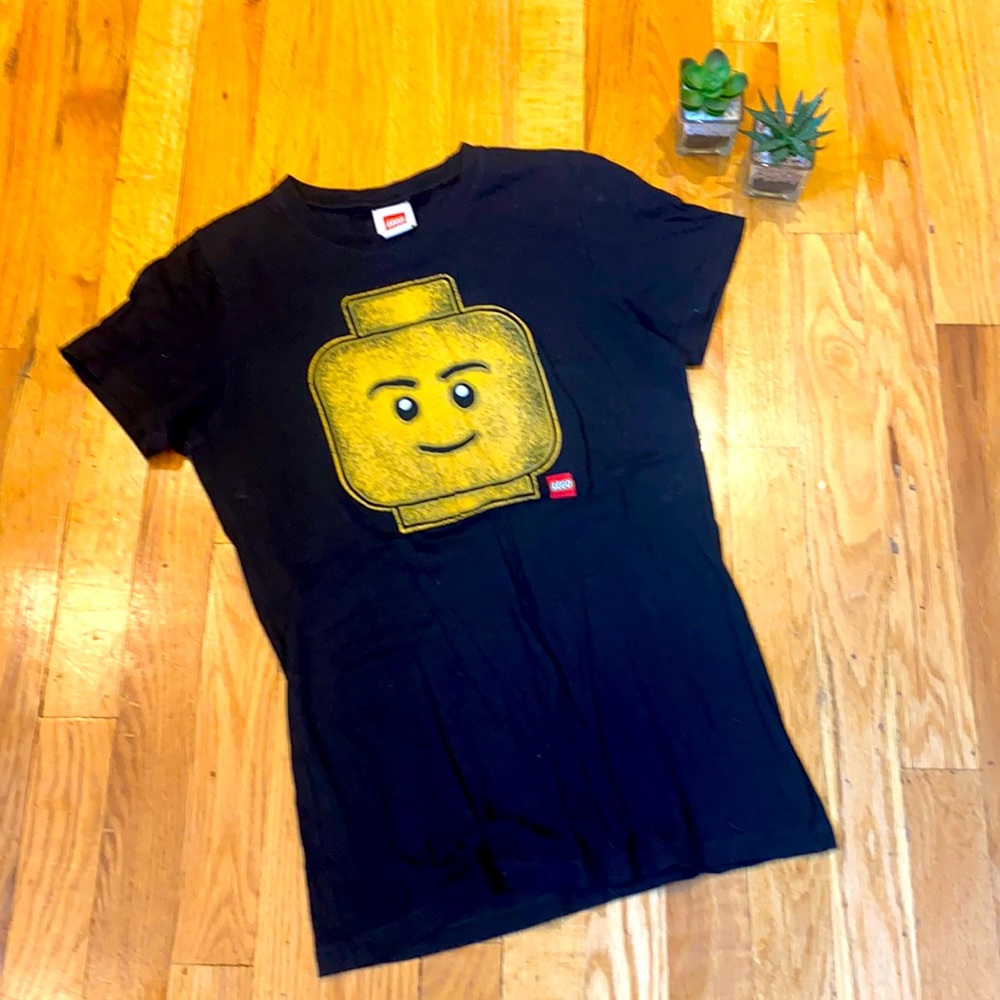Lego Shirt Mini Figure Head Tee Black Small